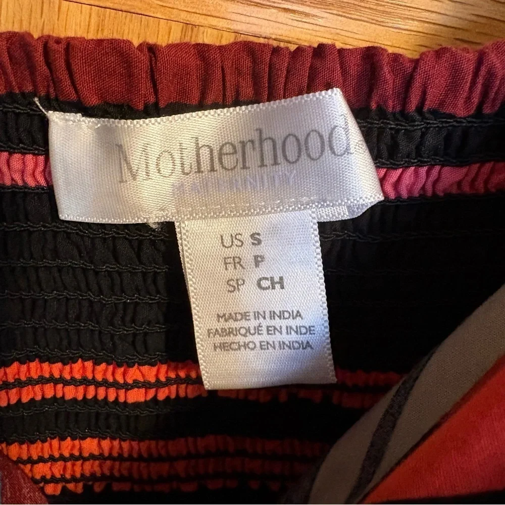 Motherhood Maternity Sleeveless Multi Color Striped Baby Doll Tank Top Womens S